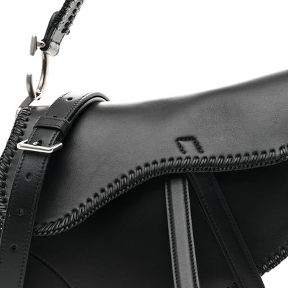 Christian Dior Smooth Calfskin Braided Saddle Bag With Strap Black 8 of 10