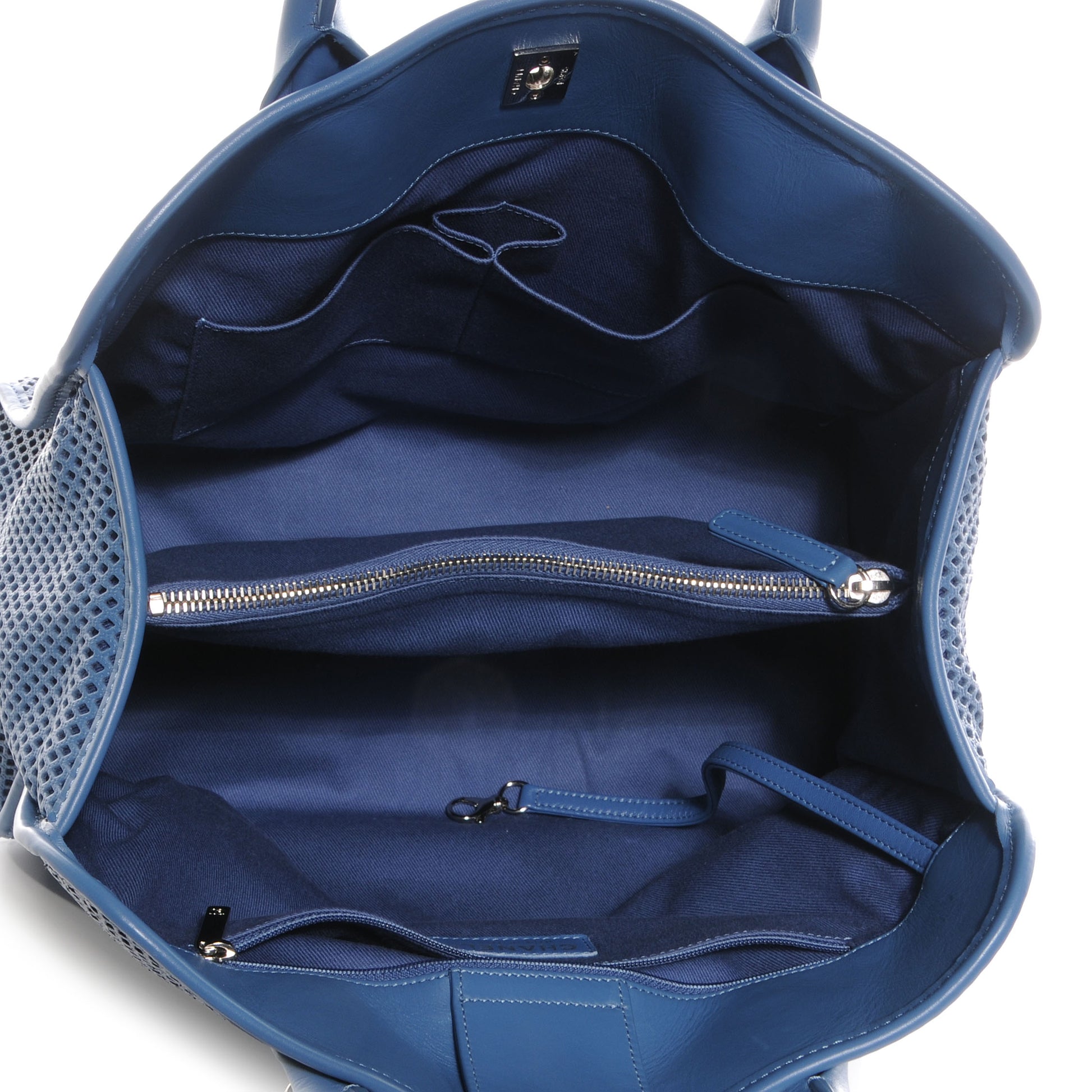 Chanel Calfskin Perforated Up In The Air Tote Dark Blue 5 of 8