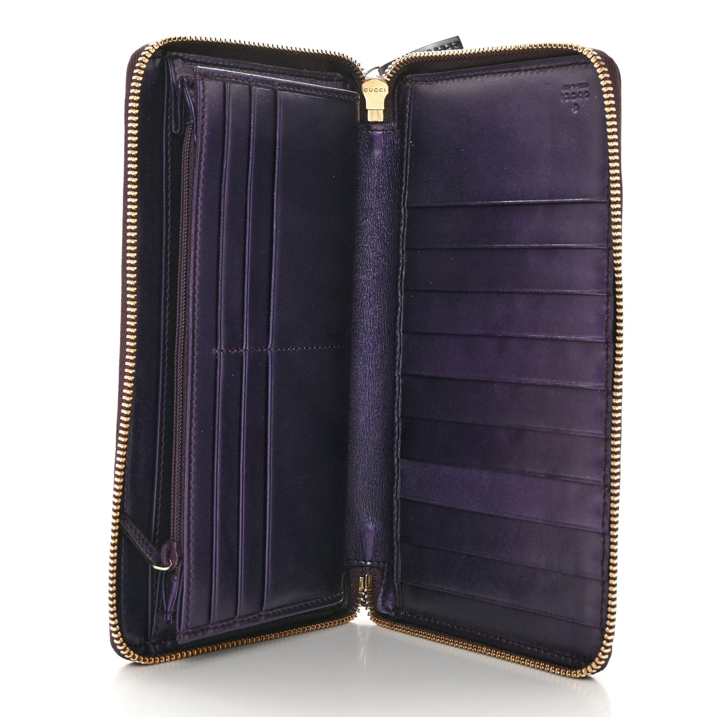 Shine Microguccissima Zip Around Organizer Wallet Melanzana