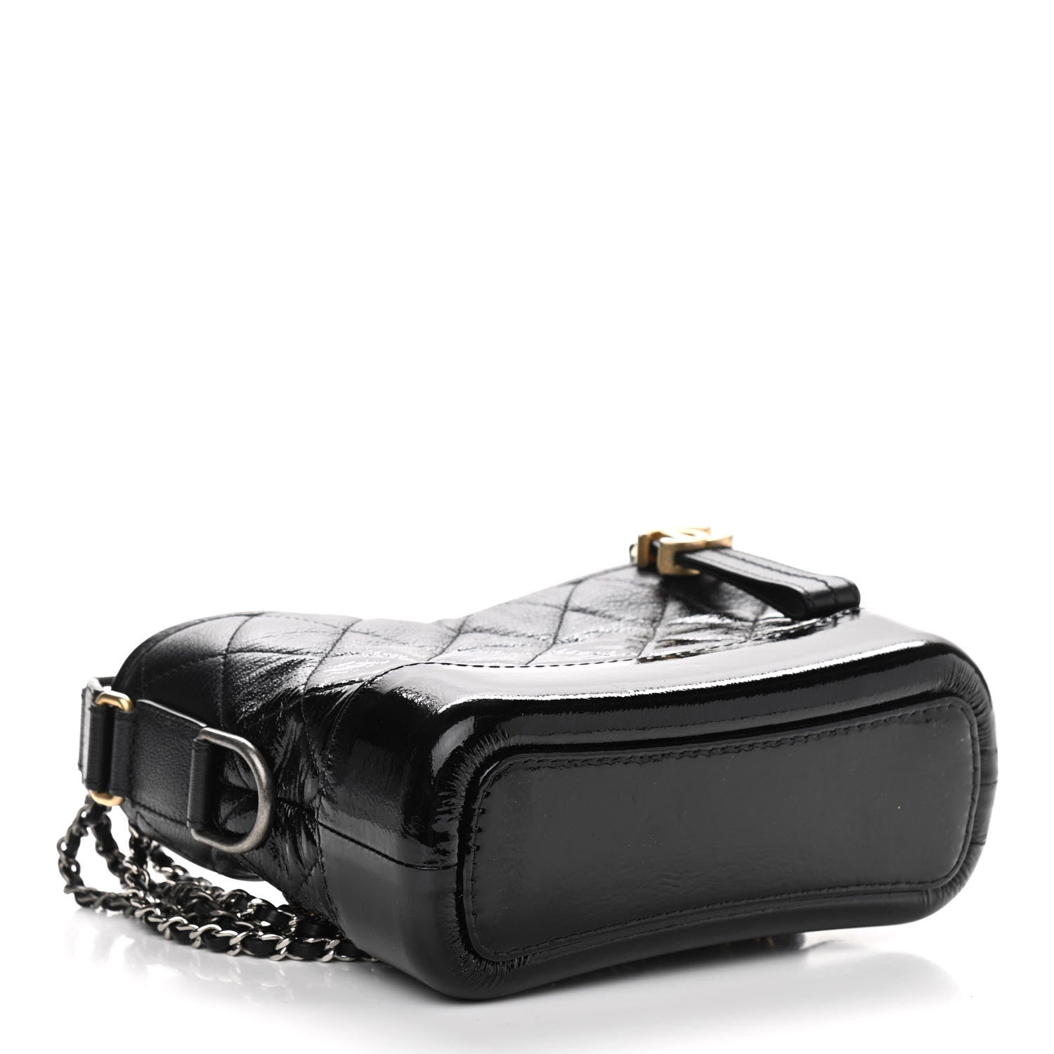 Chanel Patent Goatskin Quilted Small Gabrielle Hobo Black 4 of 10