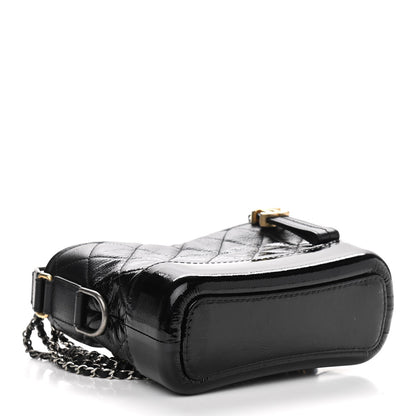 Chanel Patent Goatskin Quilted Small Gabrielle Hobo Black 4 of 10