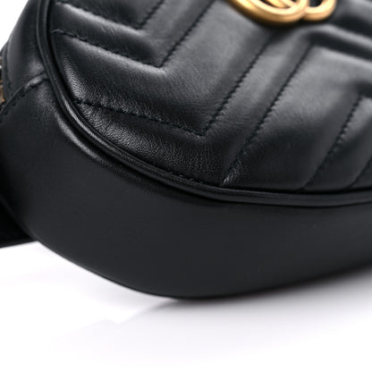 Gucci Calfskin Matelasse GG Marmont Belt Bag 85 34 Black 8 of 11