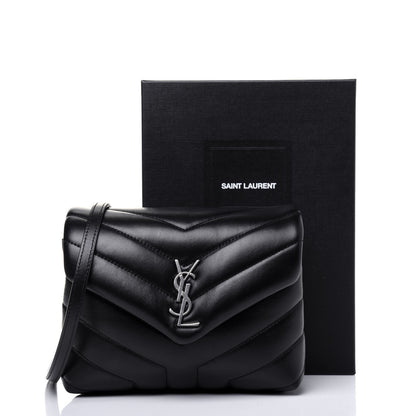 Saint Laurent Calfskin Y Quilted Monogram Toy Loulou Crossbody Bag Black 16 of 16