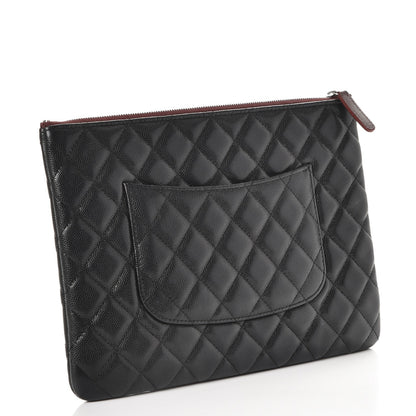 Chanel Caviar Quilted Medium Cosmetic Case Black 3 of 8