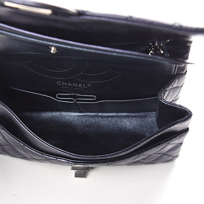 Chanel Metallic Aged Calfskin 2.55 Reissue 225 Flap Dark Navy Blue 5 of 10