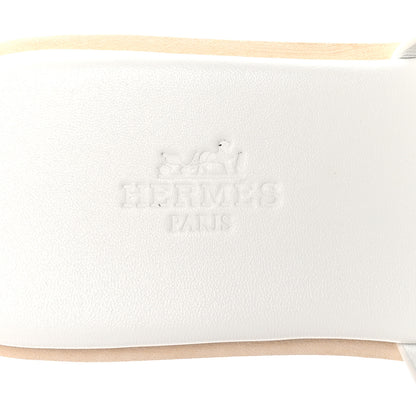 Hermes Calfskin Cork Eze 30 Sandals 36 White 8 of 10