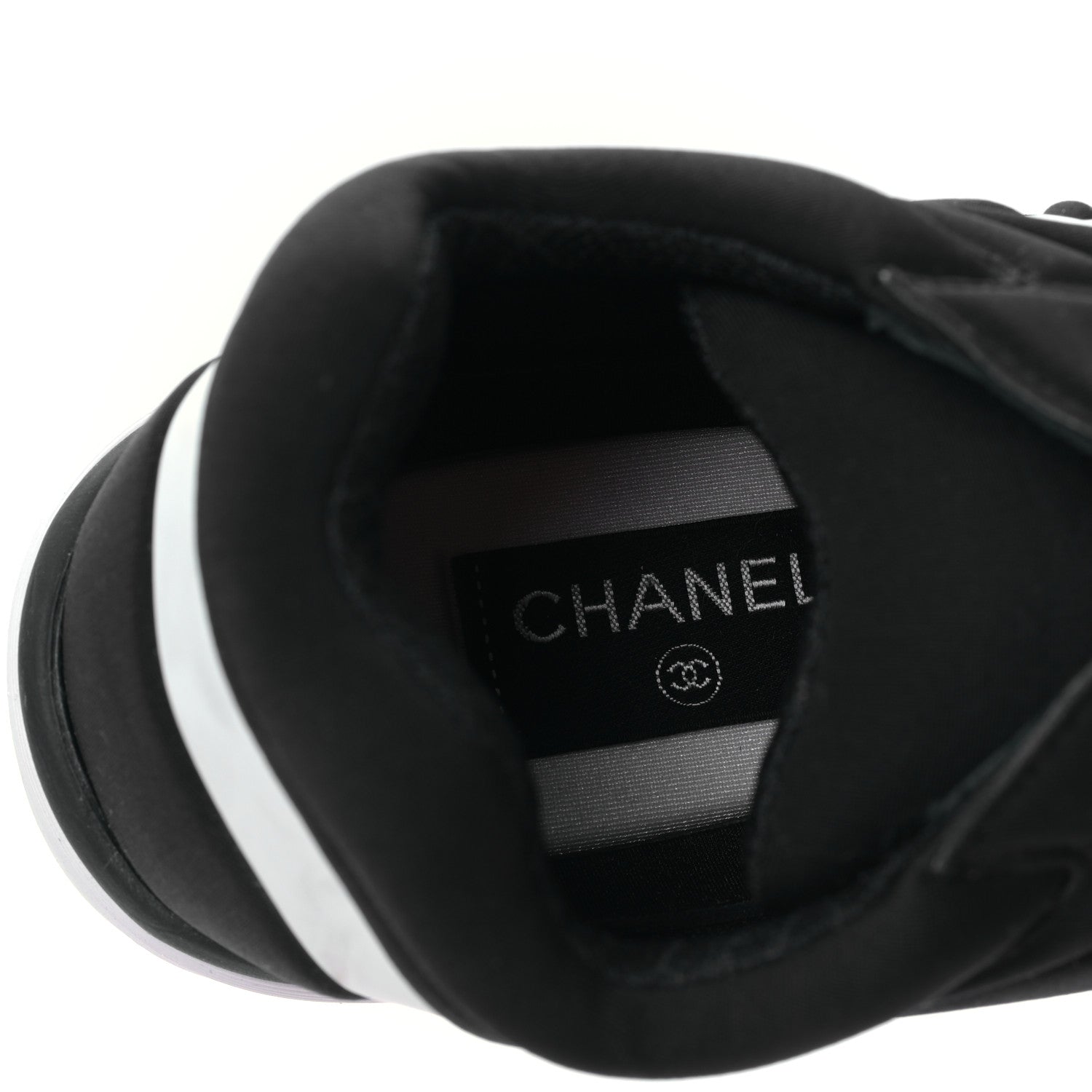 Chanel Lycra Fabric Womens CC Sneakers 40 Black White Pink 7 of 9