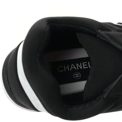 Chanel Lycra Fabric Womens CC Sneakers 40 Black White Pink 7 of 9