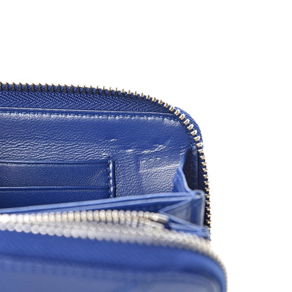 Christian Dior Grained Calfskin Cannage Medium Diorama Voyageur Wallet Blue 9 of 10