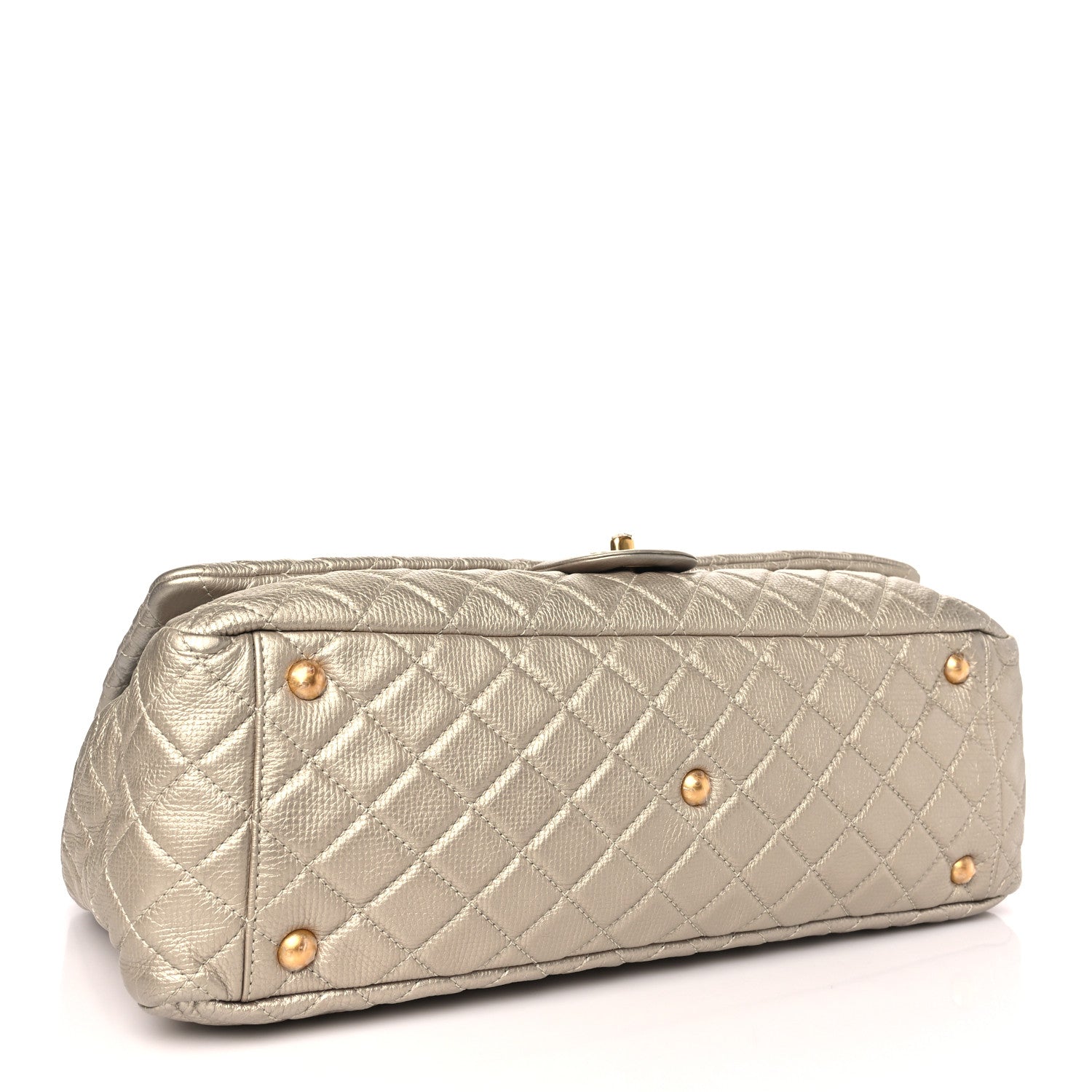 Chanel Metallic Calfskin Quilted XXL Travel Flap Bag Gold 4 of 10