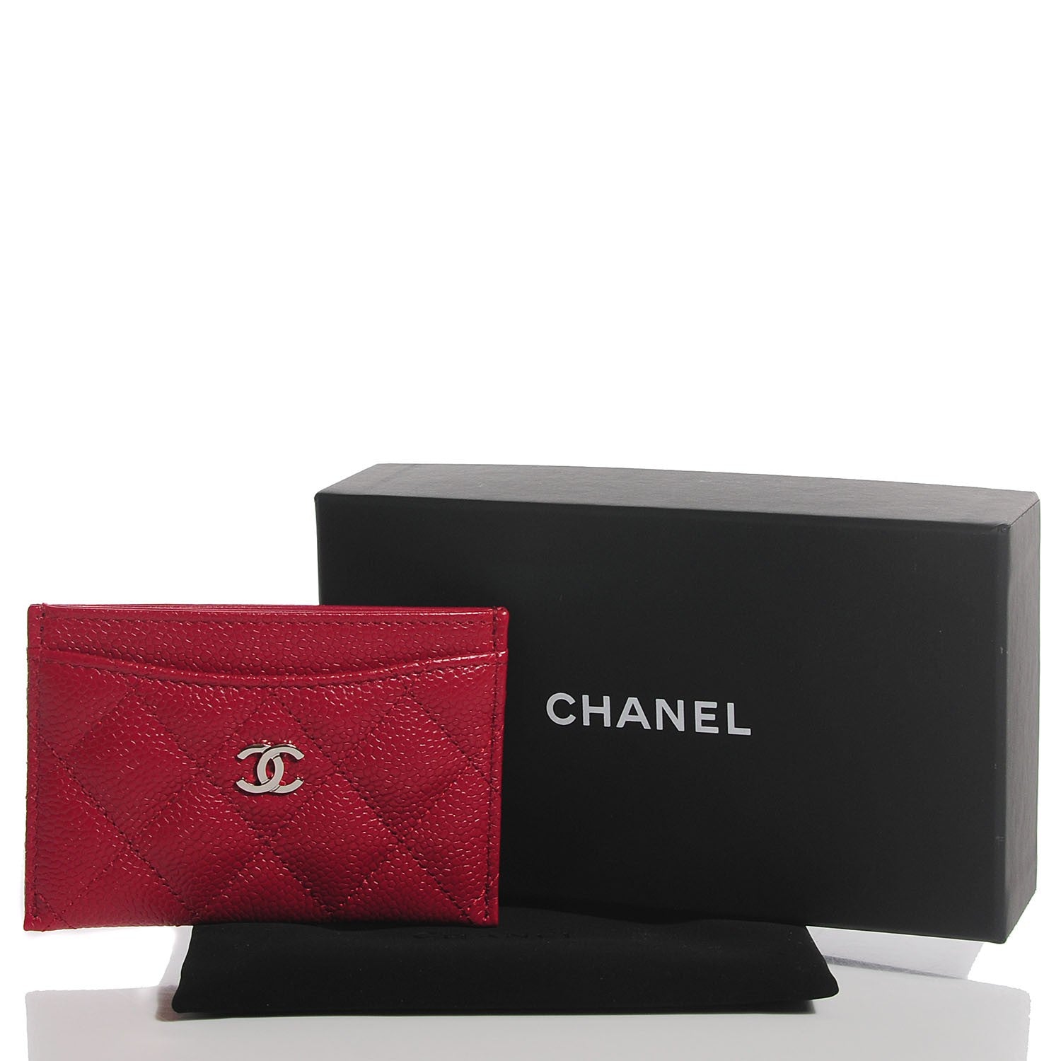 Chanel Caviar Quilted Card Holder Red 5 of 9