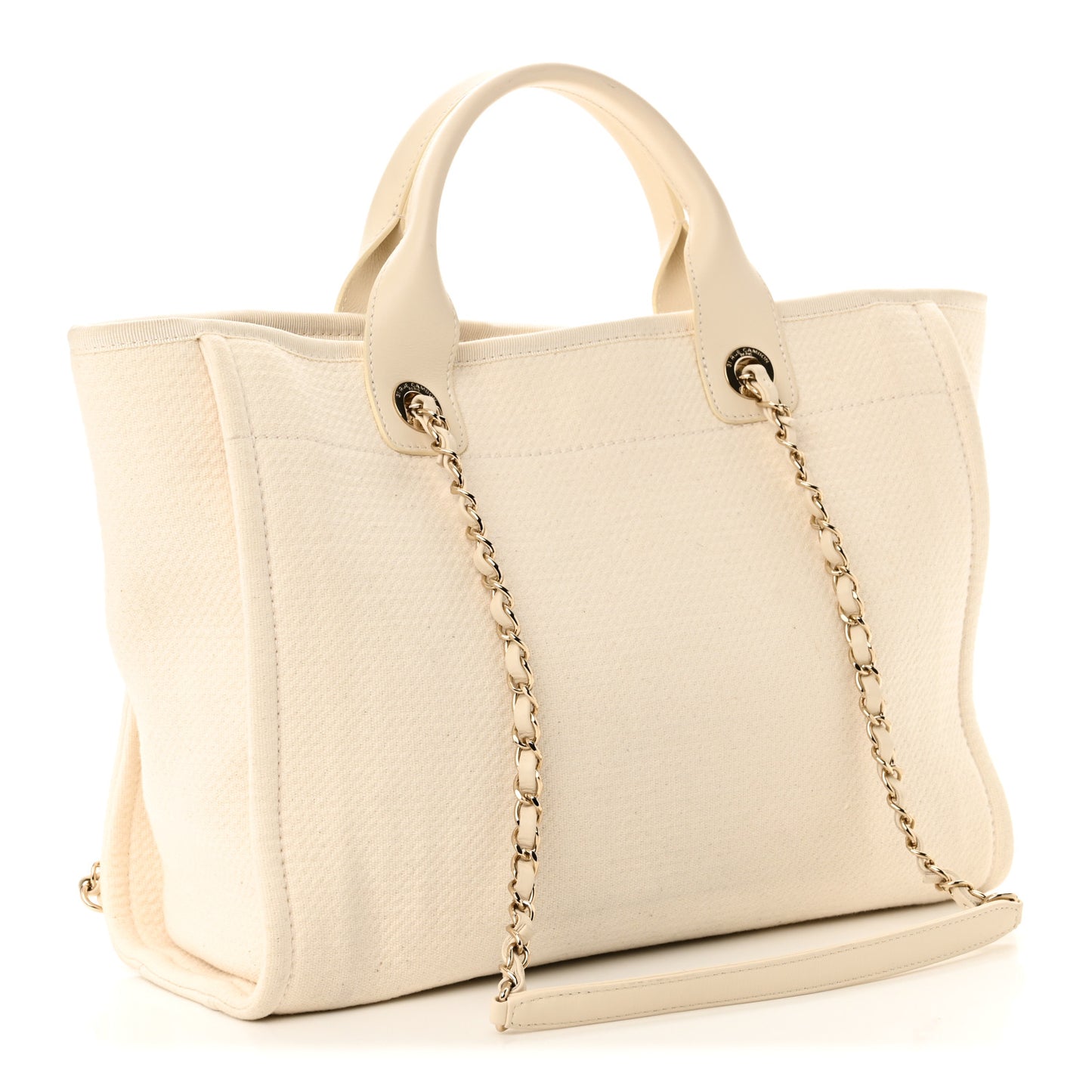 Mixed Fibers Medium Deauville Tote White