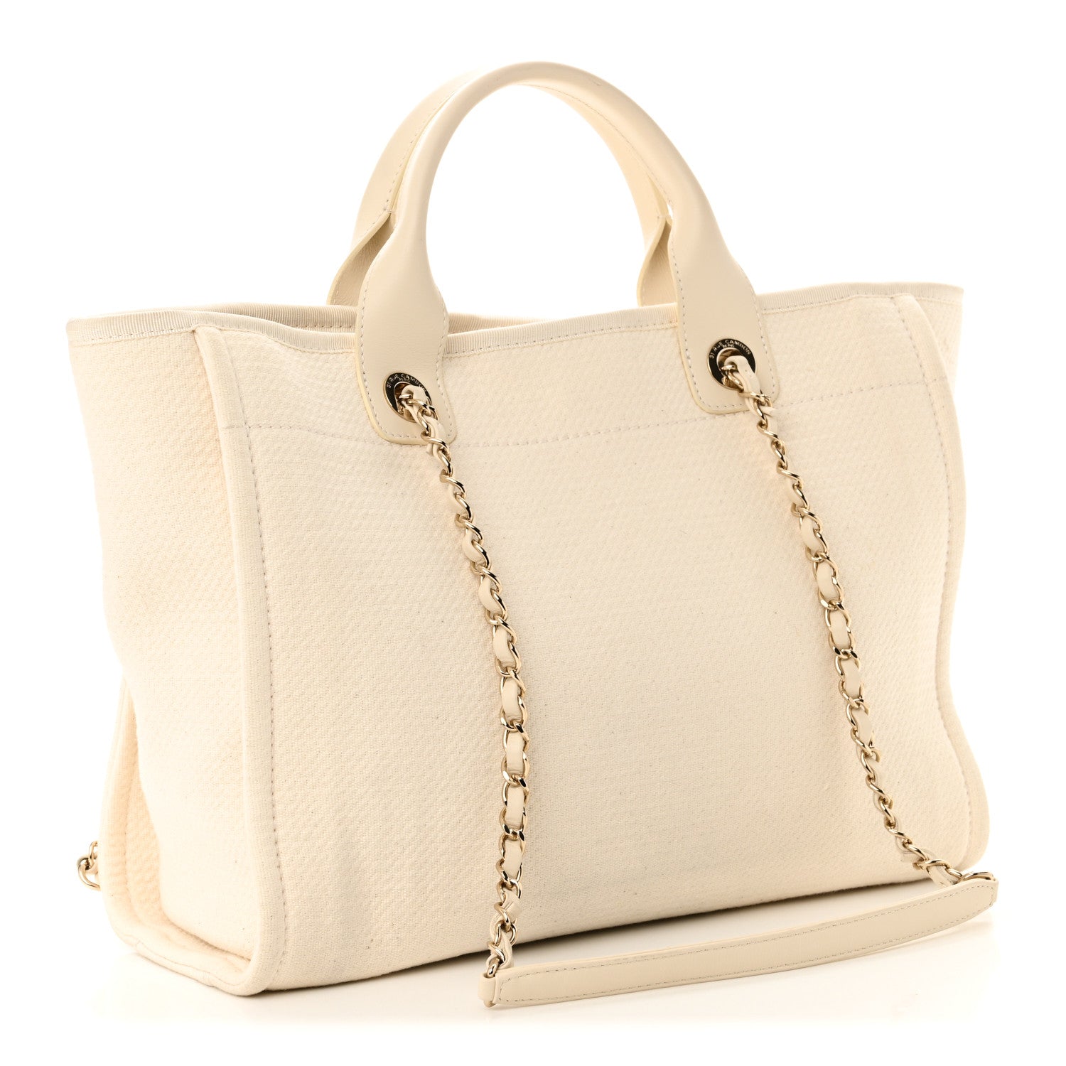 Chanel Mixed Fibers Medium Deauville Tote White 4 of 11