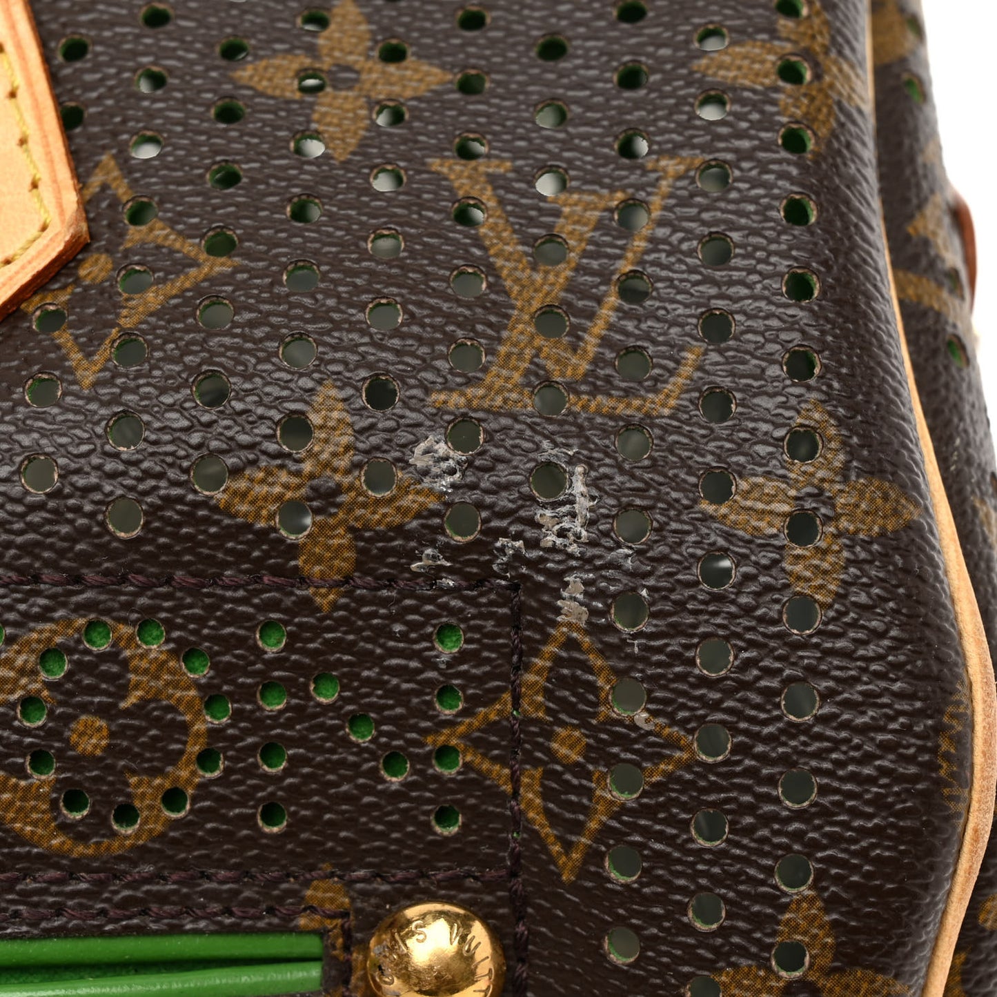 LOUIS VUITTON Monogram Perforated Speedy 30 Green