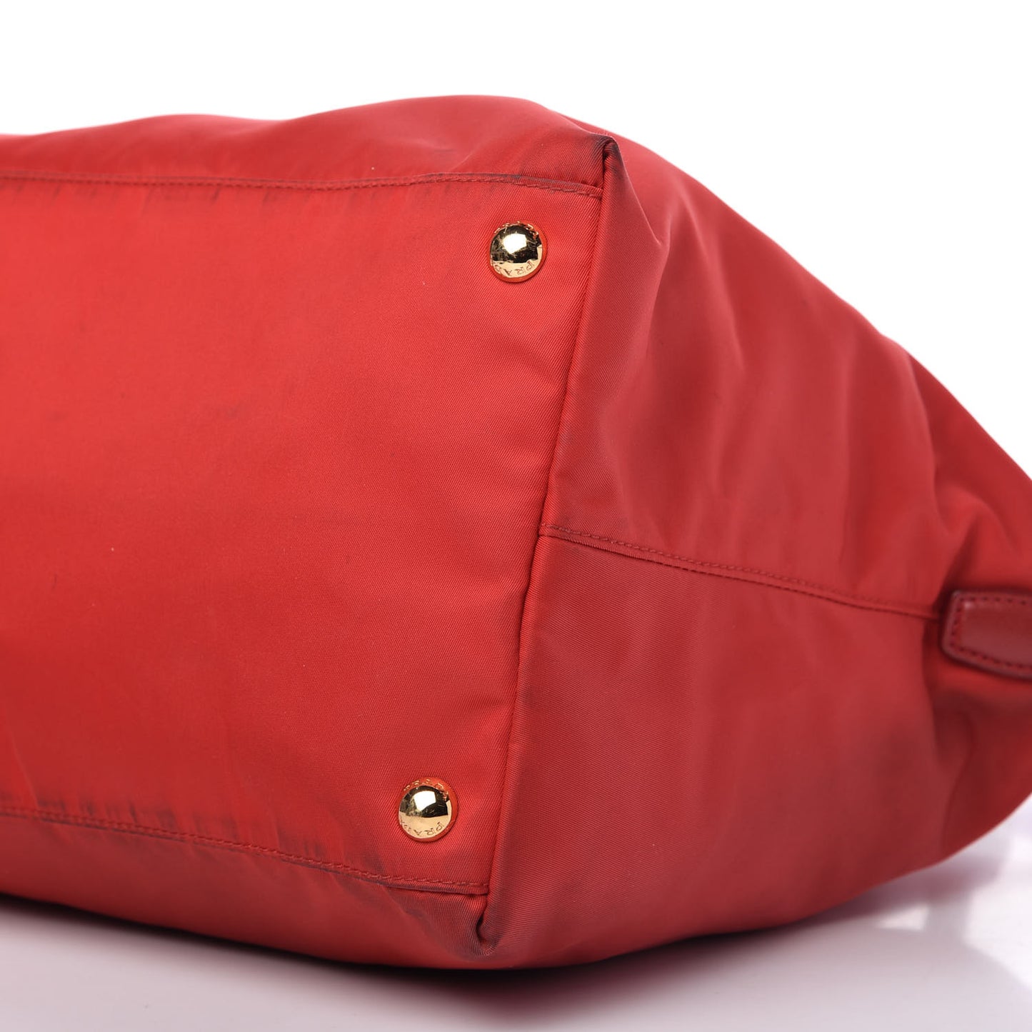 Tessuto Nylon Saffiano Tote Rosso