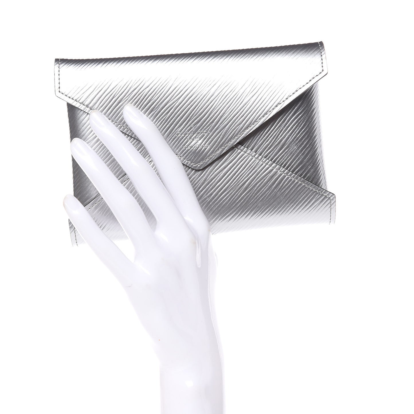 Metallic Epi Medium Kirigami Pochette Insert Silver