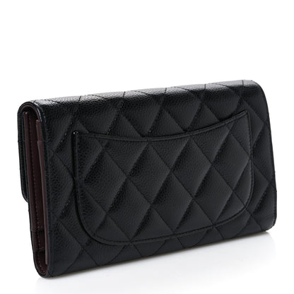 Chanel Caviar Quilted Long Flap Wallet Black 3 of 8