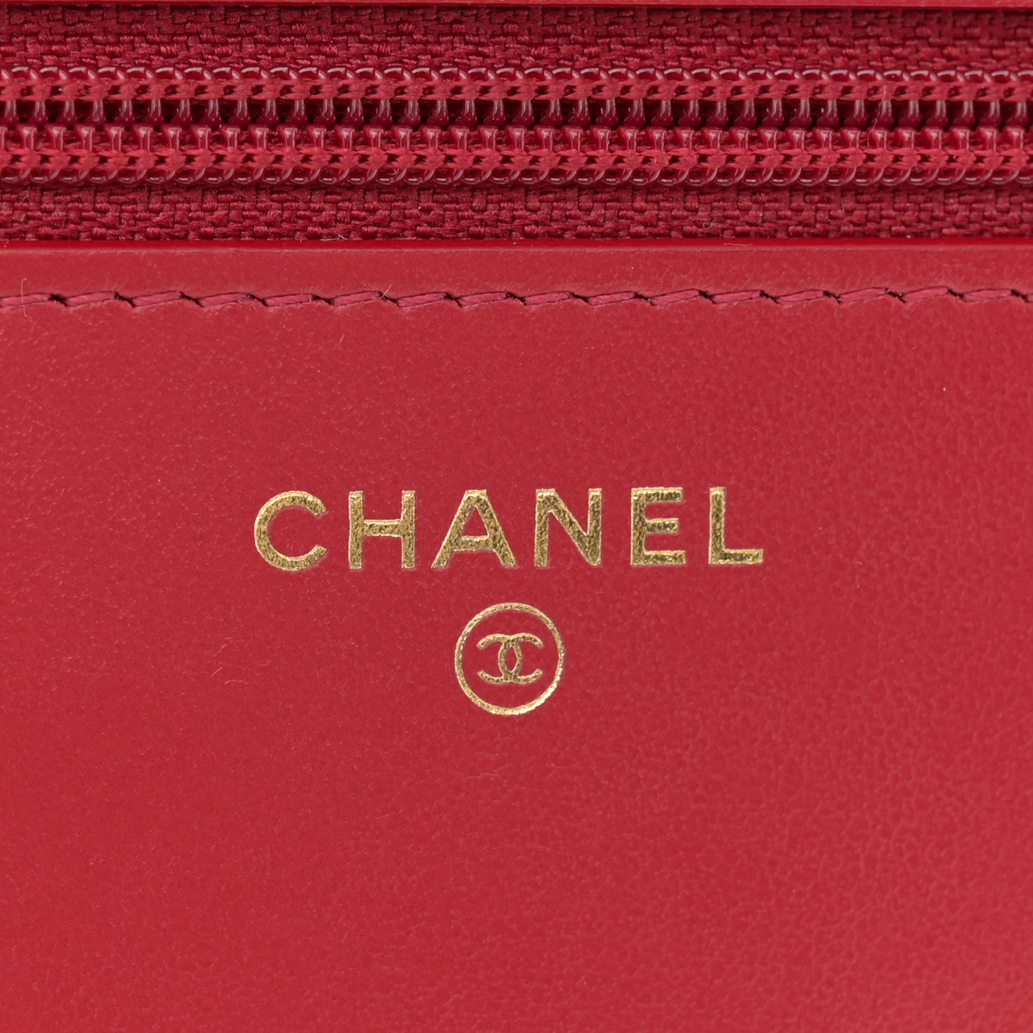 Chanel Caviar Quilted Pocket Clutch With Chain WOC Red 6 of 14