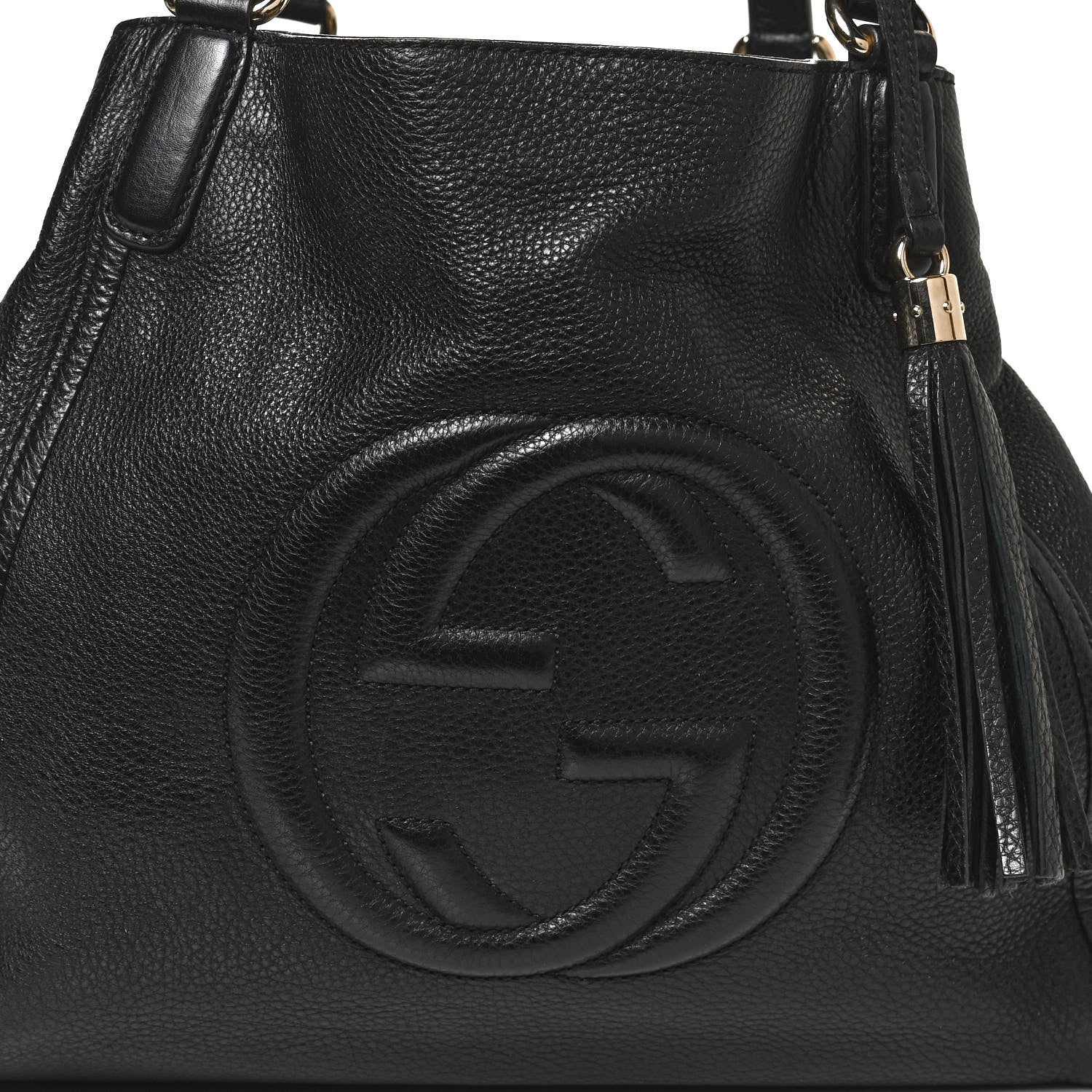 Gucci Pebbled Calfskin Medium Soho Shoulder Bag Black 8 of 10