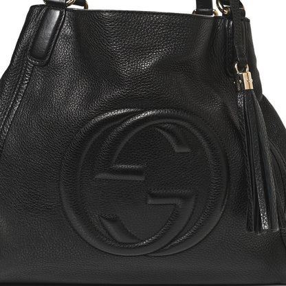 Gucci Pebbled Calfskin Medium Soho Shoulder Bag Black 8 of 10