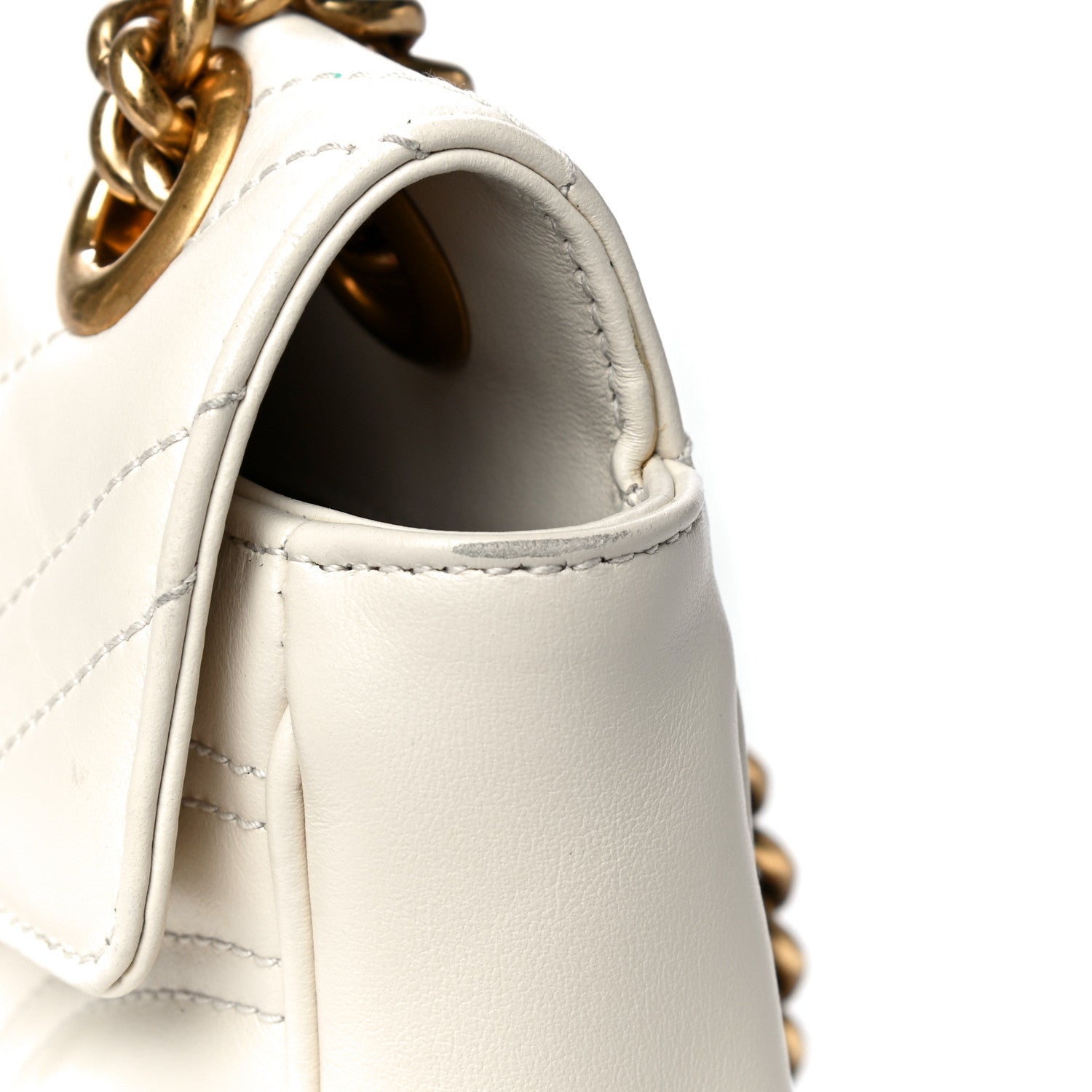 Gucci Calfskin Matelasse Mini GG Marmont Shoulder Bag White 18 of 19