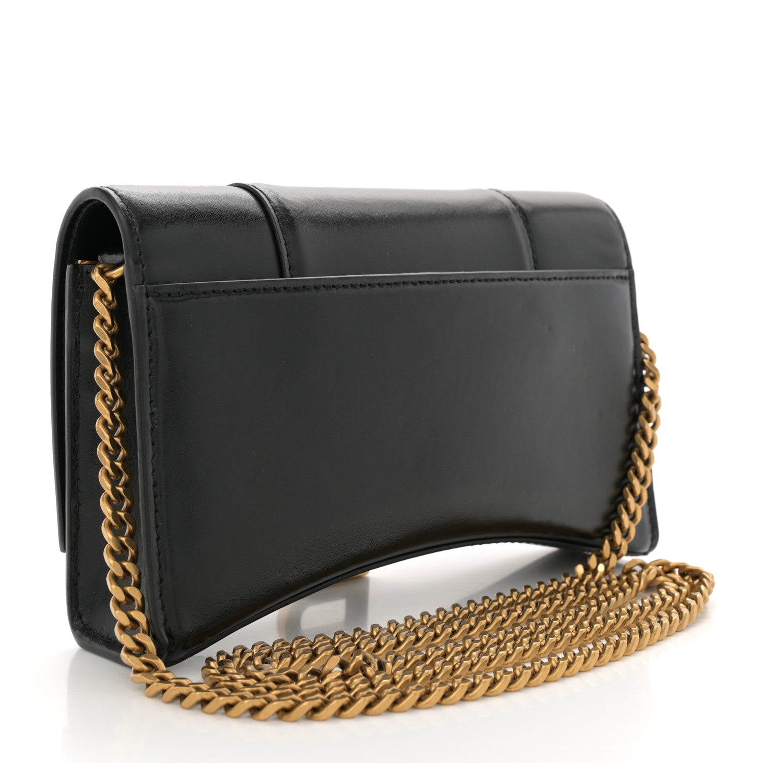 Balenciaga Shiny Box Calfskin Hourglass Chain Bag Black 3 of 11