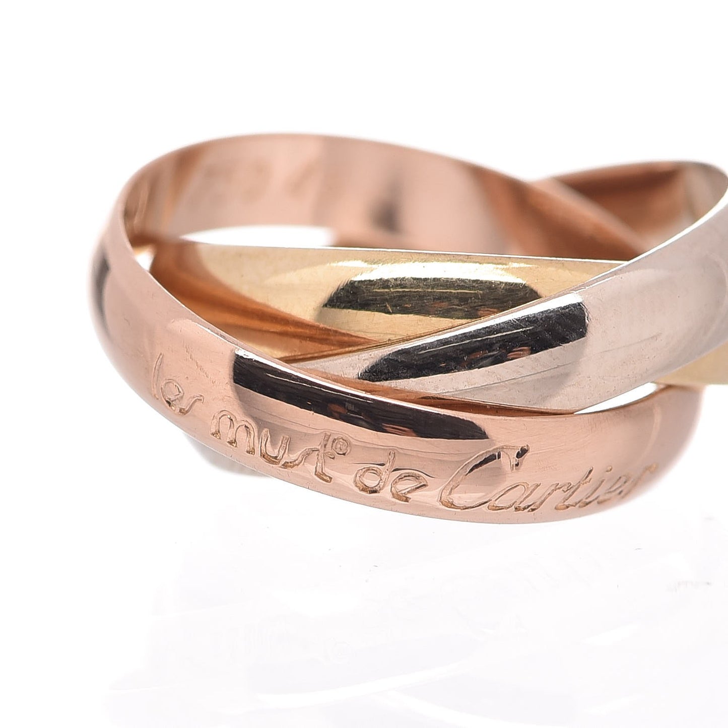 18K Pink Yellow White Gold Les Must De Trinity Ring 48 4.5