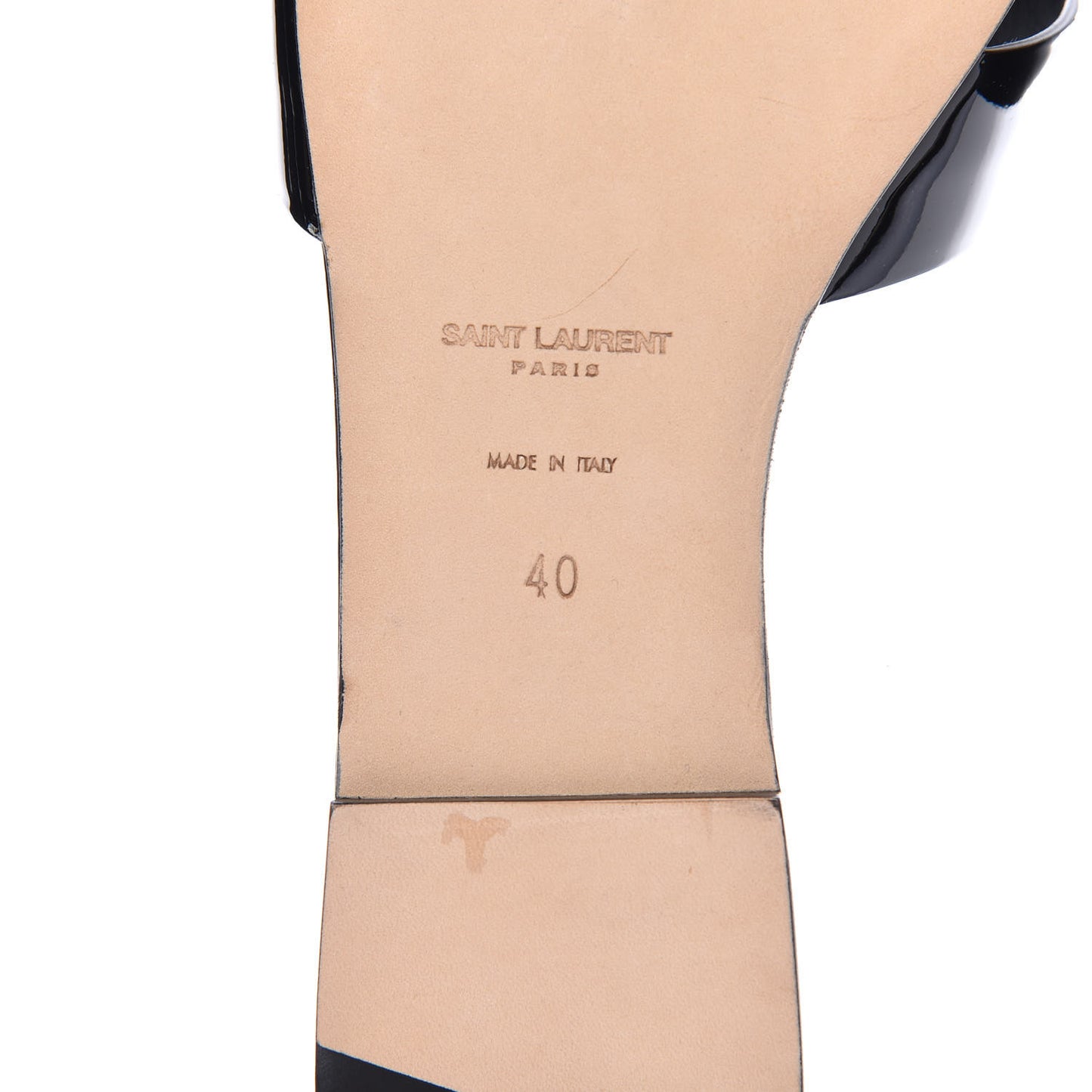 Patent Calfskin Nu Pied 05 Slide Sandals 40 Black