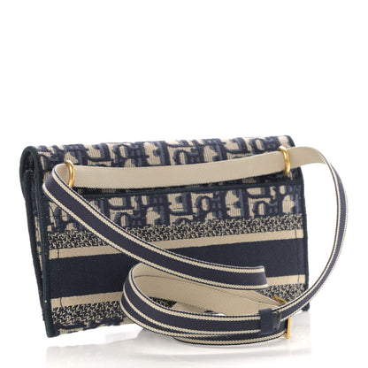 Christian Dior Oblique Slim Saddle Pouch Blue 3 of 11