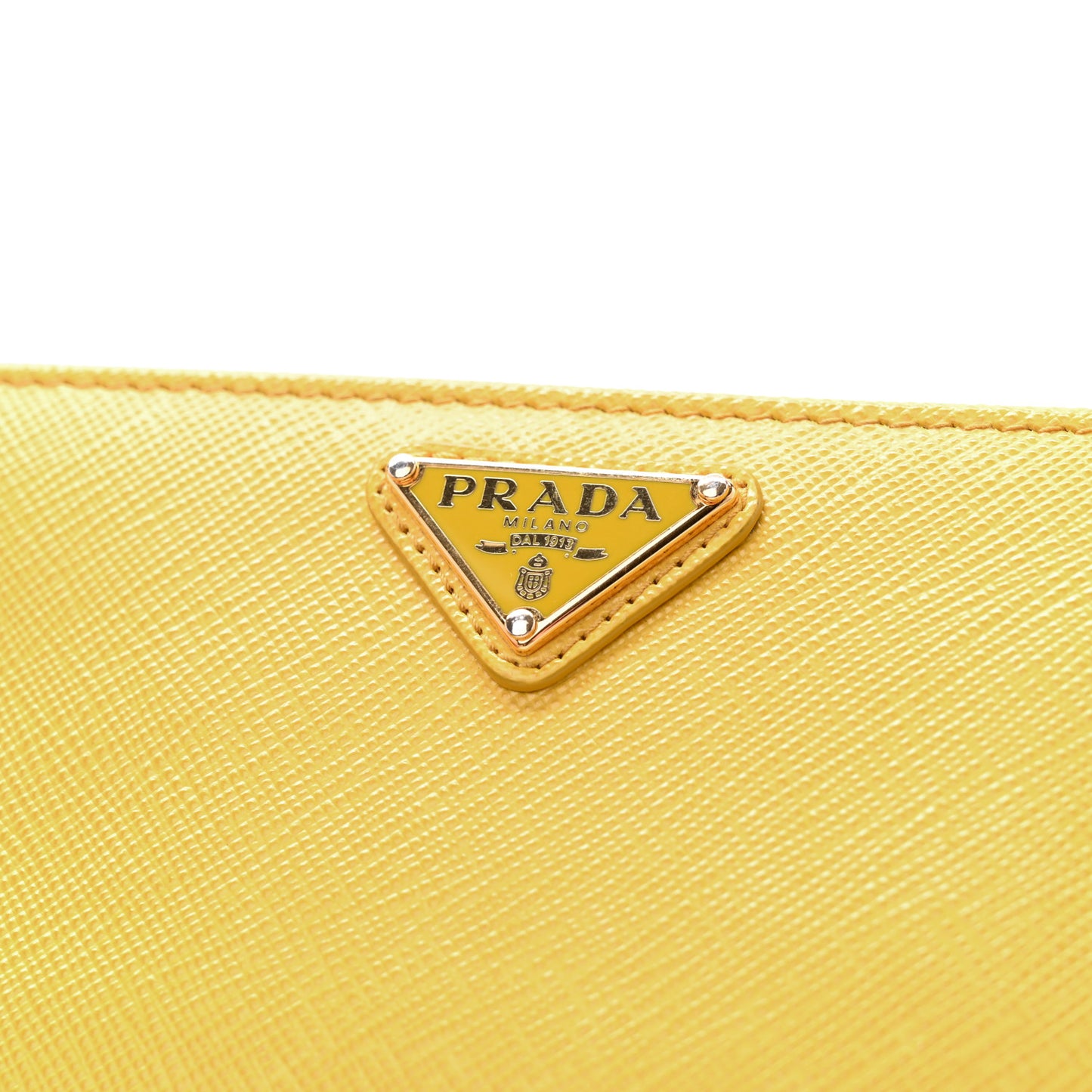 Saffiano Triangle Continental Zip Wallet Soleil
