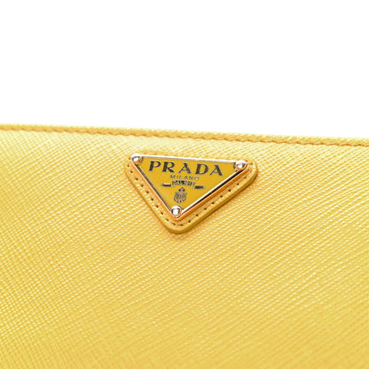 Prada Saffiano Triangle Continental Zip Wallet Soleil 9 of 9