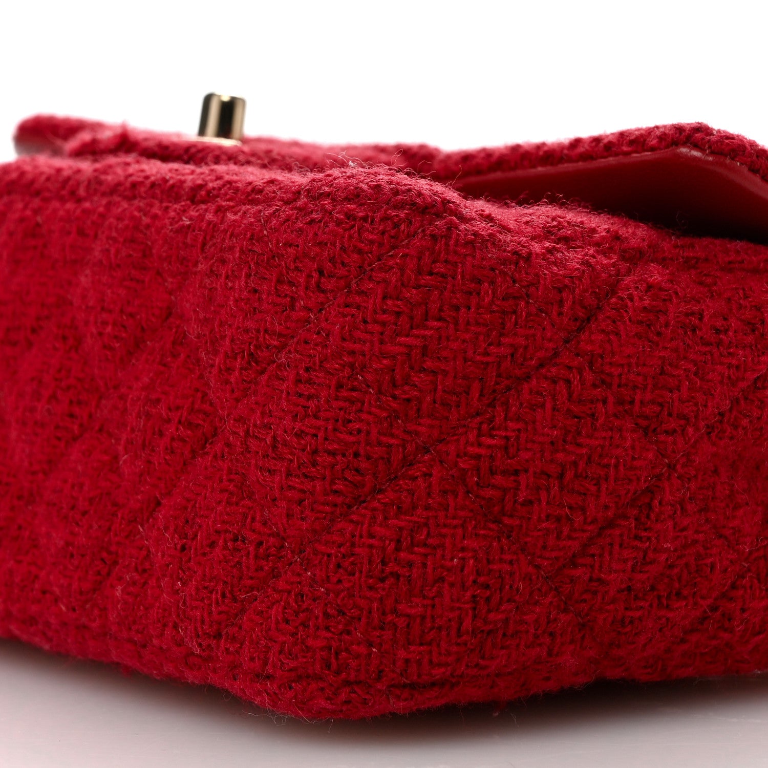 Chanel Tweed Quilted Mini Rectangular Flap Red 10 of 10