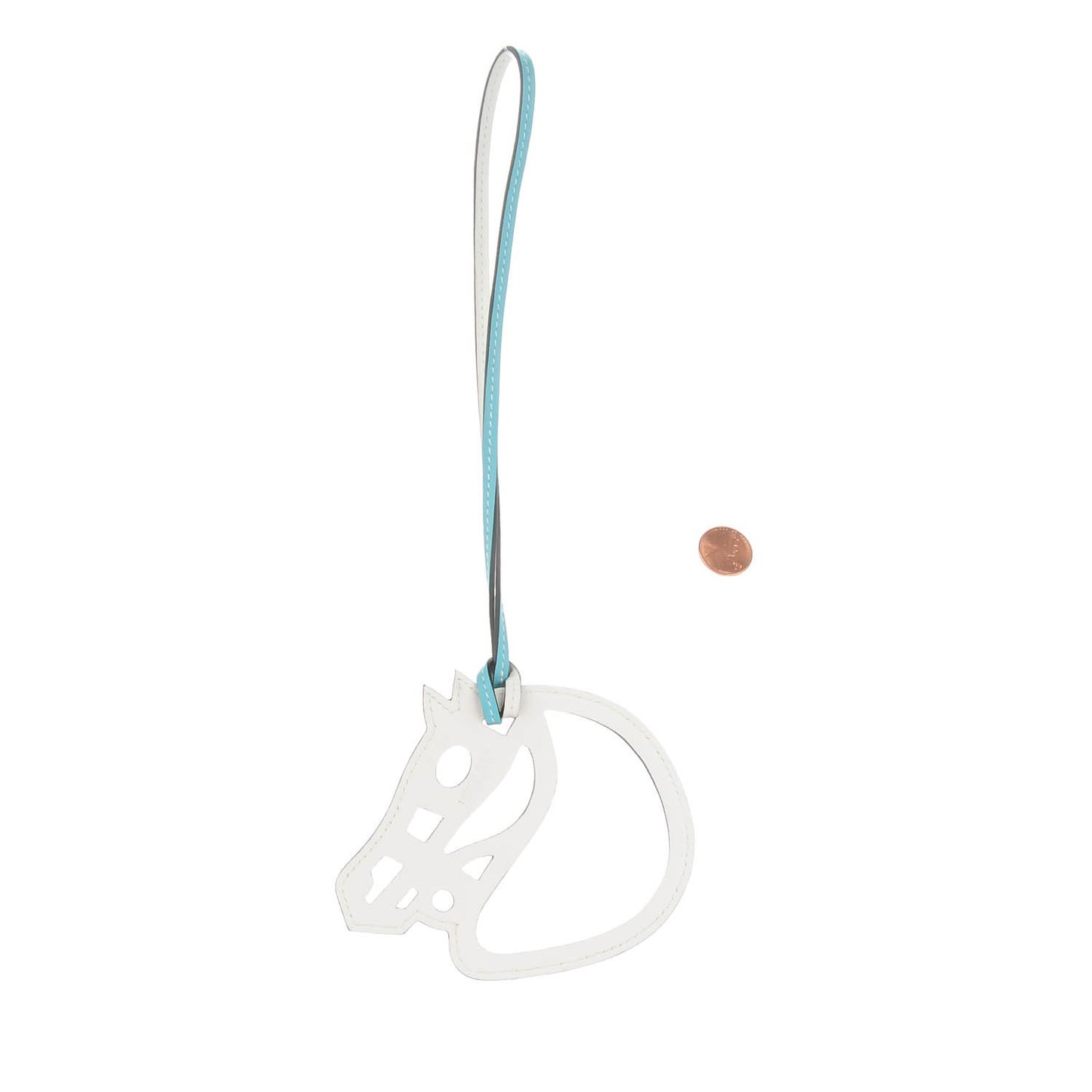 Swift Paddock Cheval Horse Bag Charm White Bleu Atoll