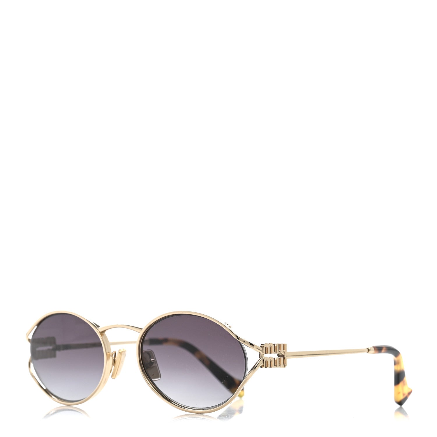 Miu Miu Metal Oval Sunglasses SMU52Y Tortoise 1 of 7
