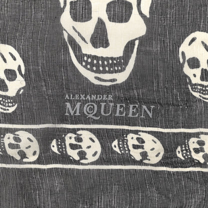 Alexander McQueen Silk Chiffon Skull Scarf Black Ivory 2 of 6