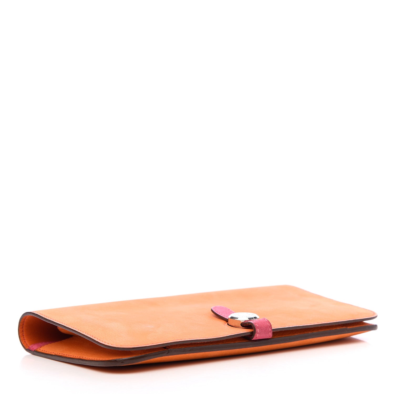 Hermes Eversoft Dogon Duo Wallet Orange Rose Shocking 4 of 12