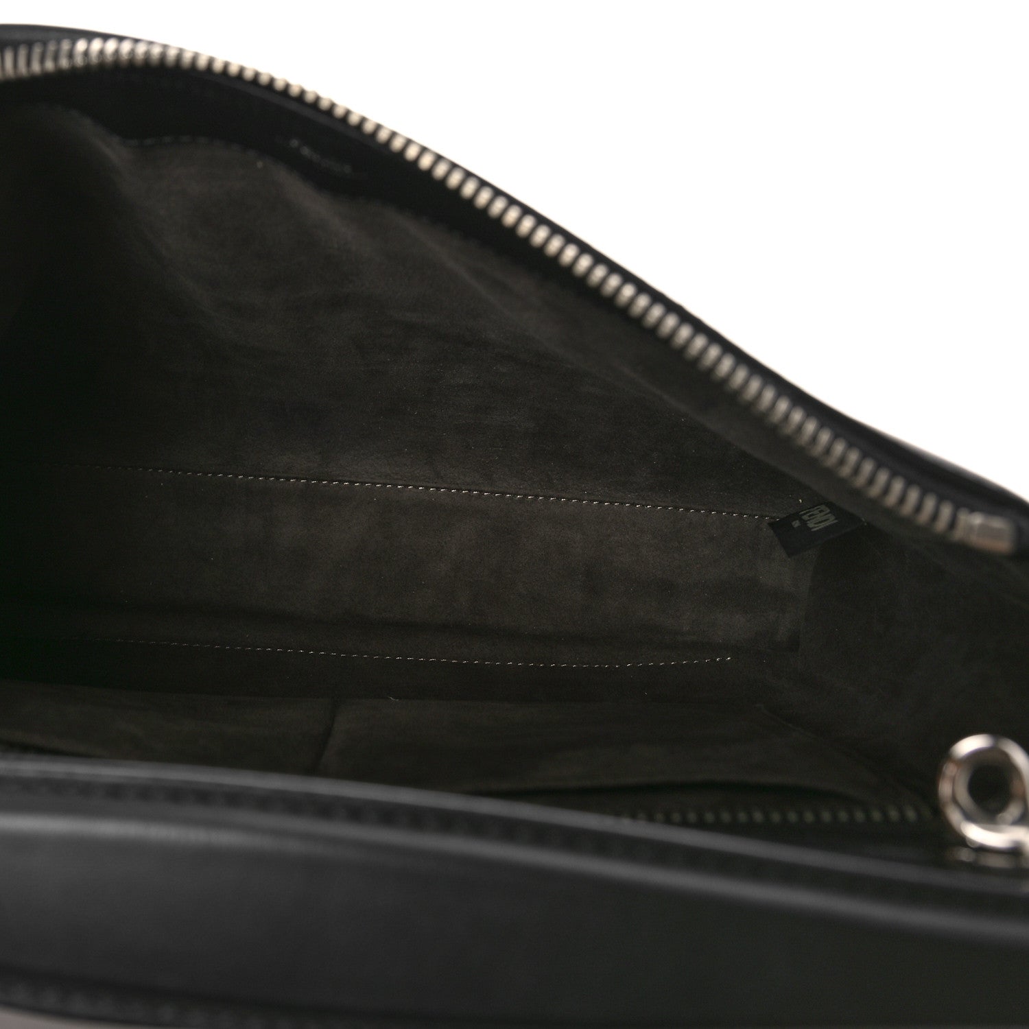 Fendi Vitello Baltico Shiny Nappa Lace Up DotCom Satchel Black 7 of 10
