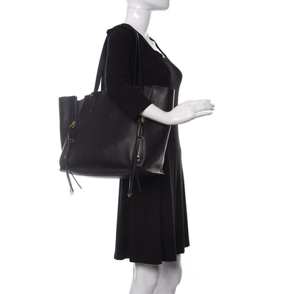 Chloe Smooth Calfskin Medium Milo Shopping Tote Black 2 of 11