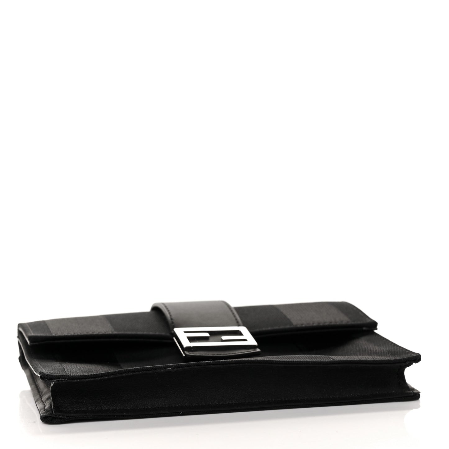 Recycled Nylon Vitello Grace Light Pequin Baguette Belt Pouch Black