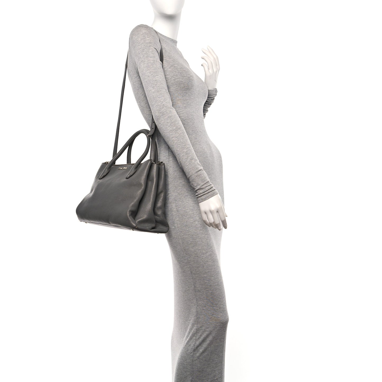 Goatskin Madras Top Handle Double Zip Tote Marmo