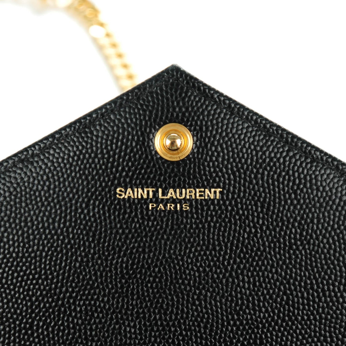 Grain De Poudre Matelasse Chevron Monogram Chain Wallet Black