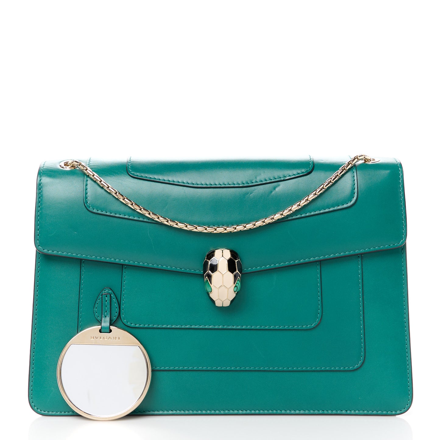 Calfskin Serpenti Forever Shoulder Bag Emerald Green