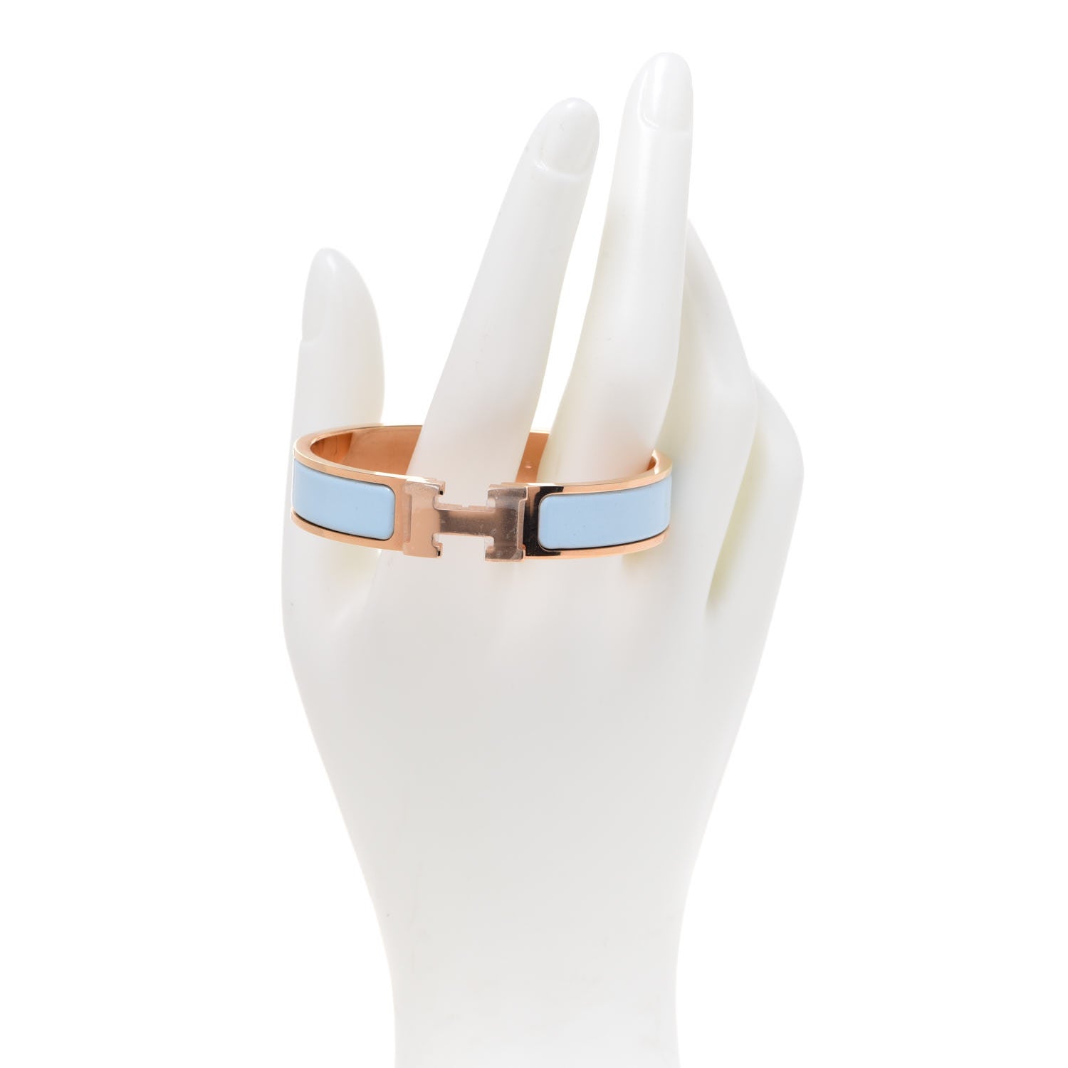 Hermes Enamel Narrow Clic Clac H Bracelet PM Bleu Polaire 2 of 6