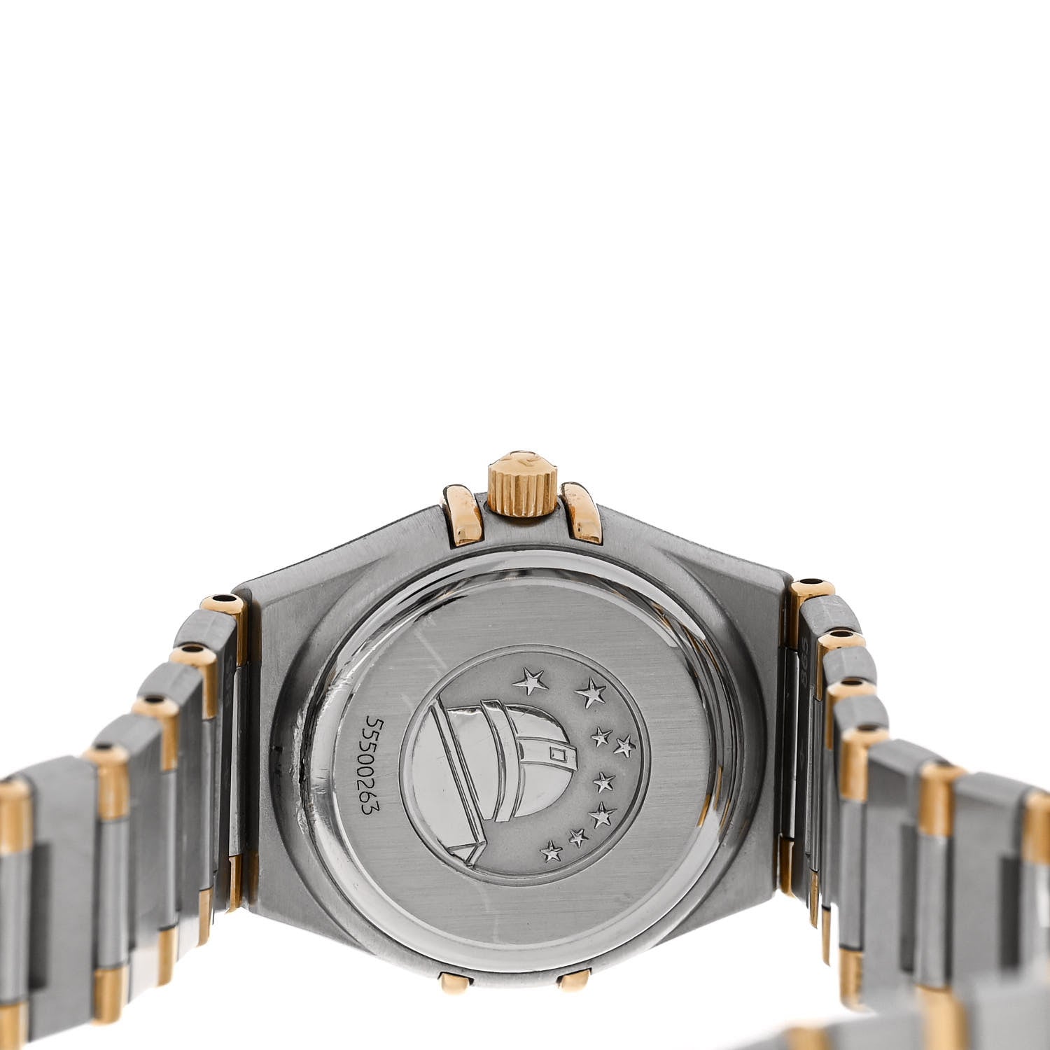Omega Stainless Steel 18K Yellow Gold Diamond Bezel 22mm Constellation Quartz Watch Champagne 13671000 4 of 4