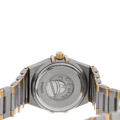 Omega Stainless Steel 18K Yellow Gold Diamond Bezel 22mm Constellation Quartz Watch Champagne 13671000 4 of 4