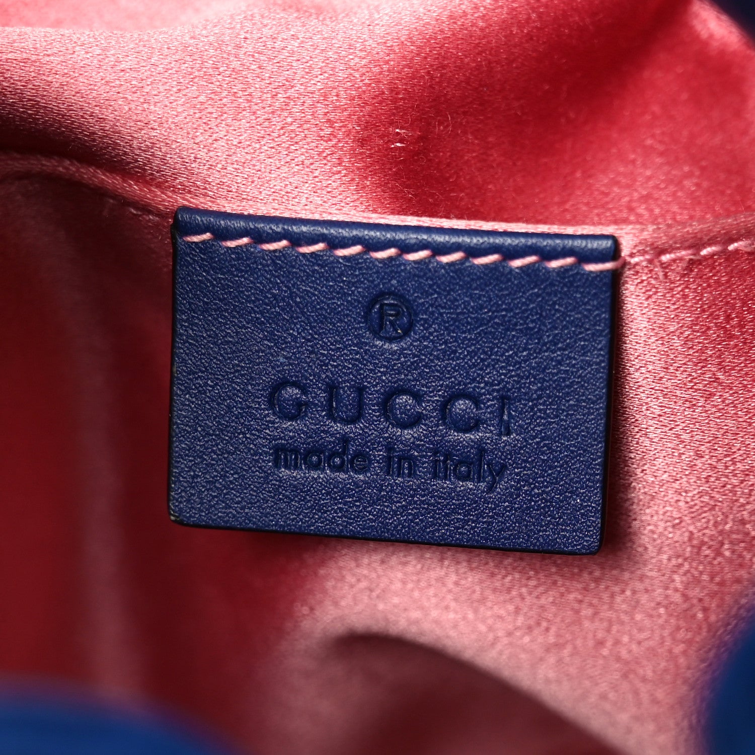 Gucci Velvet Matelasse GG Marmont Bucket Bag Cobalt Blue 6 of 10