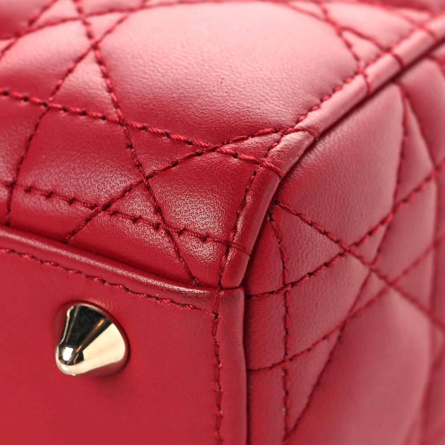 Lambskin Cannage Small My ABCDior Lady Dior Red