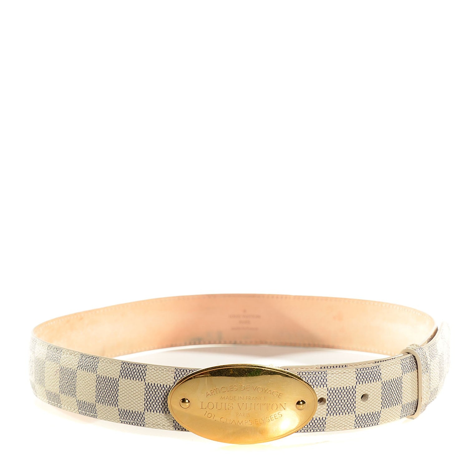 Louis Vuitton Damier Azur Voyage Belt 80 32 1 of 7