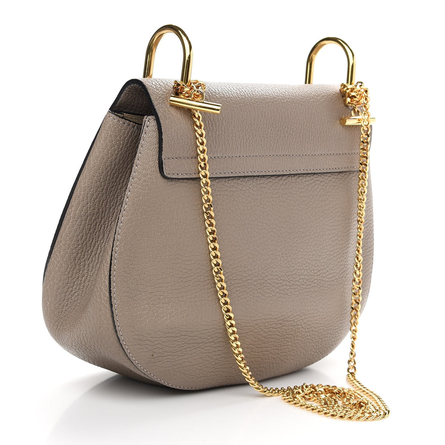 Grained Lambskin Drew Shoulder Bag Motty Grey
