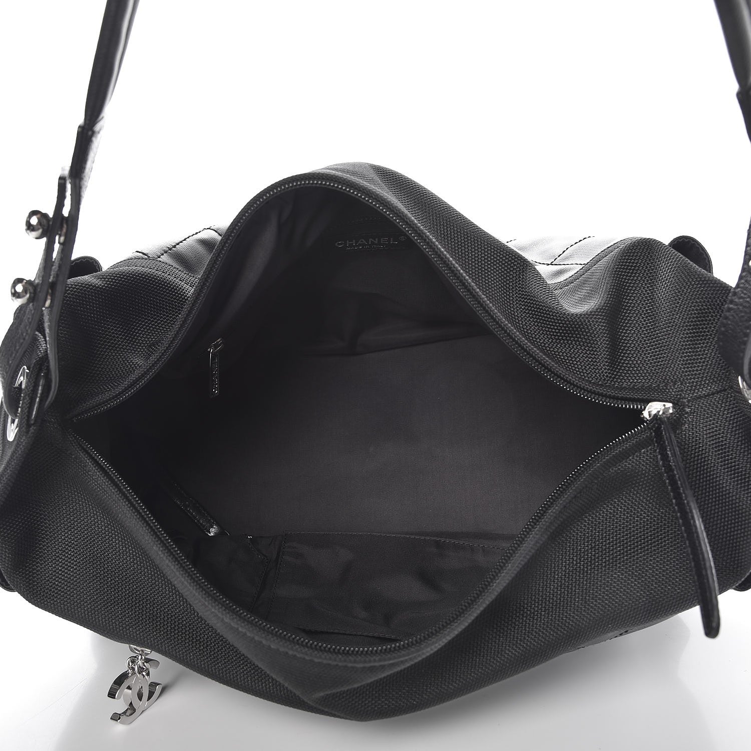 Chanel Coated Canvas Paris Biarritz Hobo Black 5 of 7